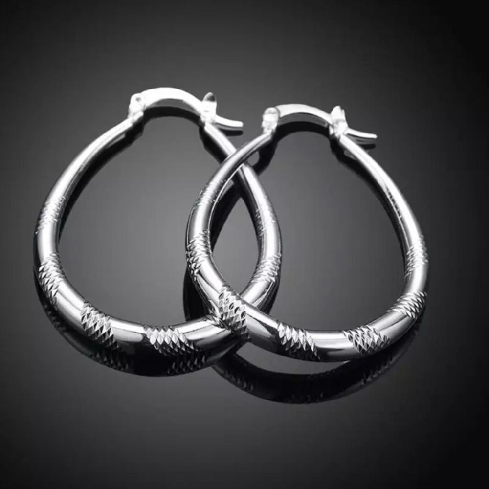 NWOT sterling silver hoop earrings